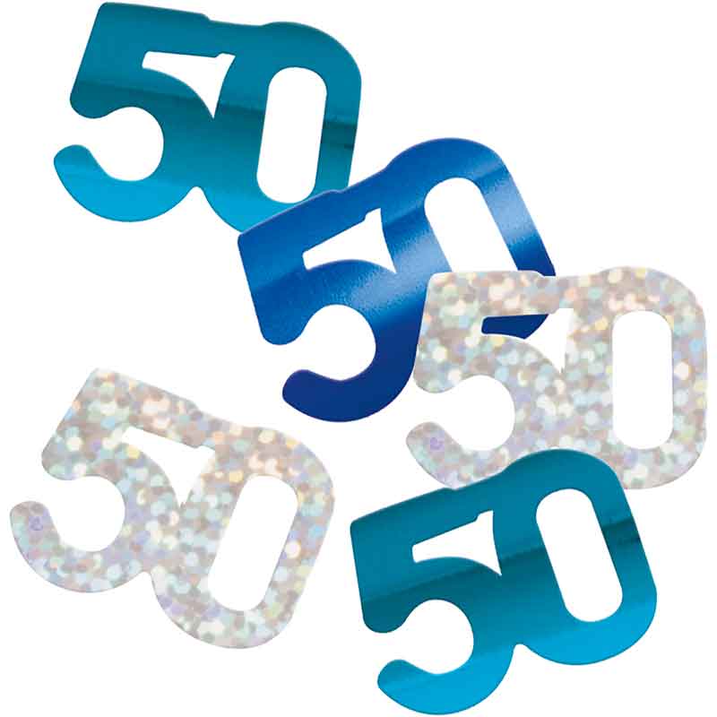 5oz GLITZ BLUE 50TH BIRTHDAY CONFETTI