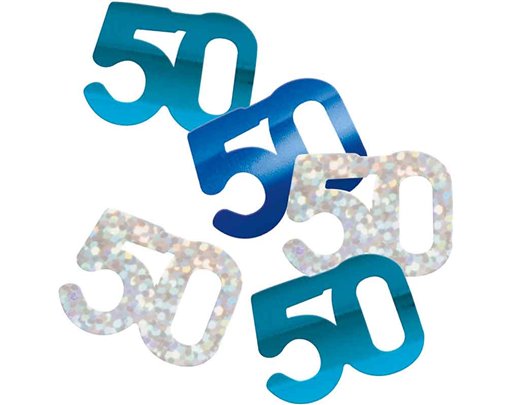 5oz GLITZ BLUE 50TH BIRTHDAY CONFETTI
