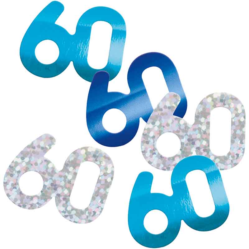 5oz GLITZ BLUE 60TH BIRTHDAY CONFETTI