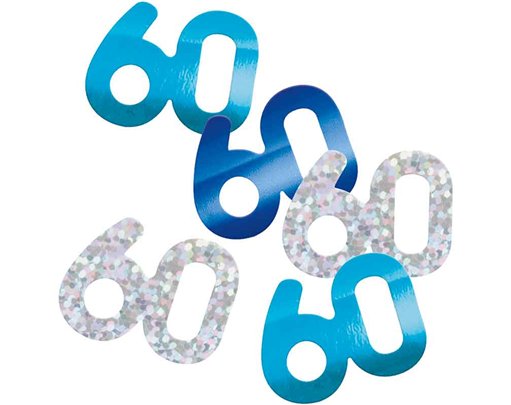 5oz GLITZ BLUE 60TH BIRTHDAY CONFETTI