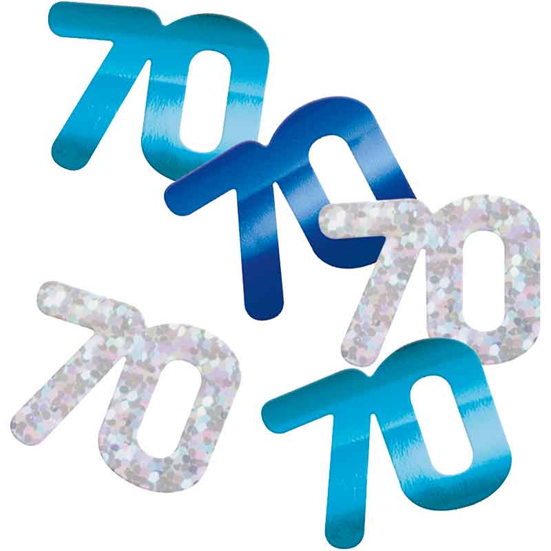 5oz GLITZ BLUE 70TH BIRTHDAY CONFETTI