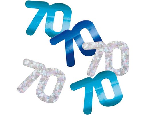 5oz GLITZ BLUE 70TH BIRTHDAY CONFETTI