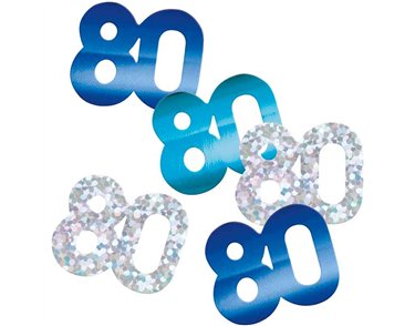 5oz GLITZ BLUE 80TH BIRTHDAY CONFETTI