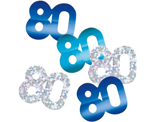 5oz GLITZ BLUE 80TH BIRTHDAY CONFETTI