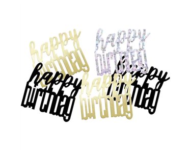5oz GLITZ BLACK HAPPY BIRTHDAY CONFETTI
