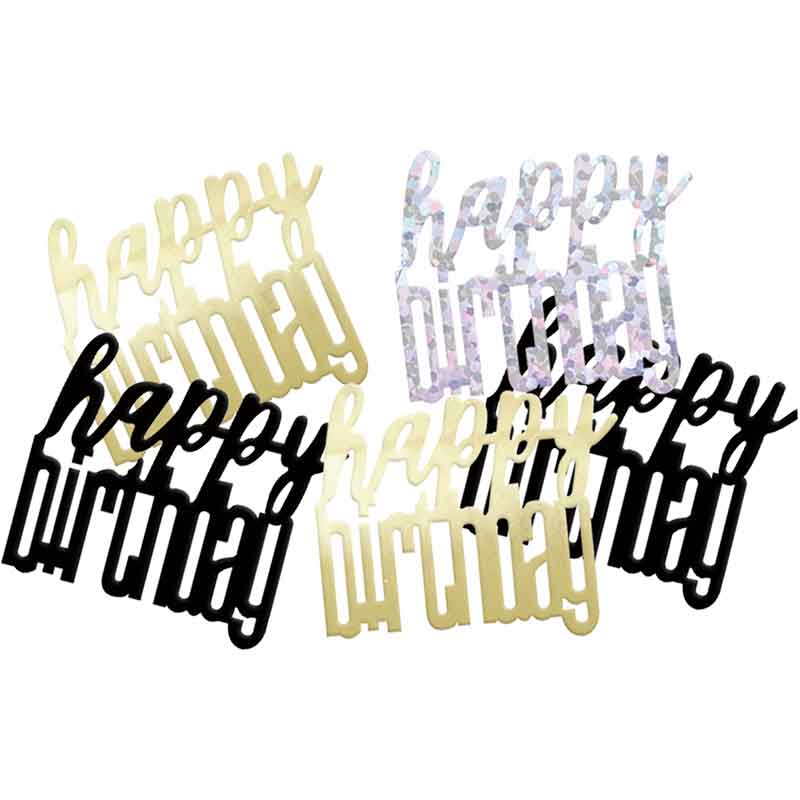 5oz GLITZ BLACK HAPPY BIRTHDAY CONFETTI