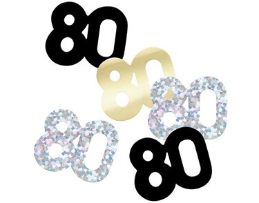 5oz GLITZ BLACK 80TH BIRTHDAY CONFETTI