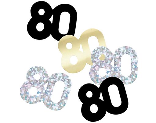 5oz GLITZ BLACK 80TH BIRTHDAY CONFETTI