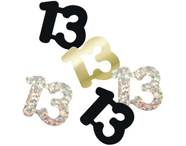 5oz GLITZ BLACK 13TH BIRTHDAY CONFETTI