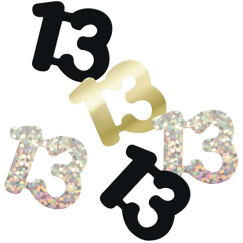 5oz GLITZ BLACK 13TH BIRTHDAY CONFETTI