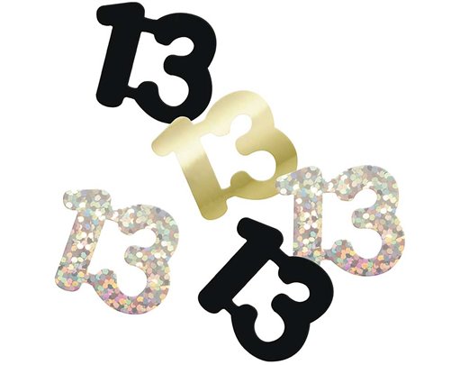 5oz GLITZ BLACK 13TH BIRTHDAY CONFETTI