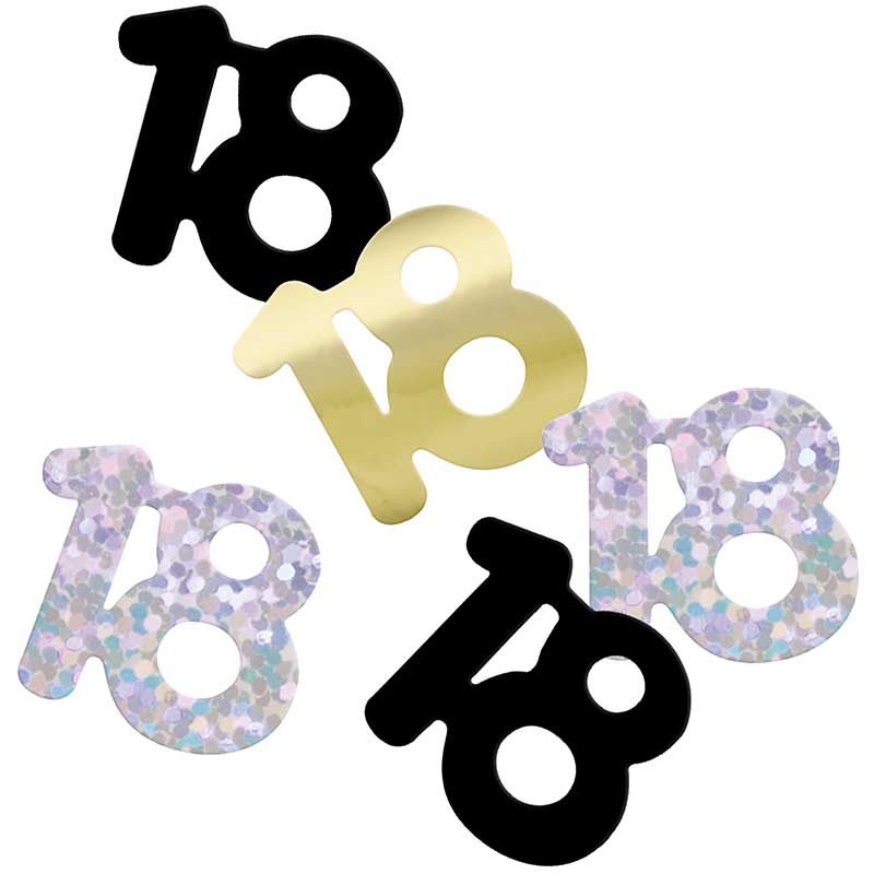 5oz GLITZ BLACK 18TH BIRTHDAY CONFETTI