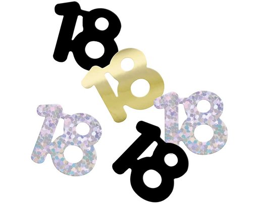 5oz GLITZ BLACK 18TH BIRTHDAY CONFETTI