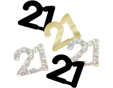 5oz GLITZ BLACK 21ST BIRTHDAY CONFETTI