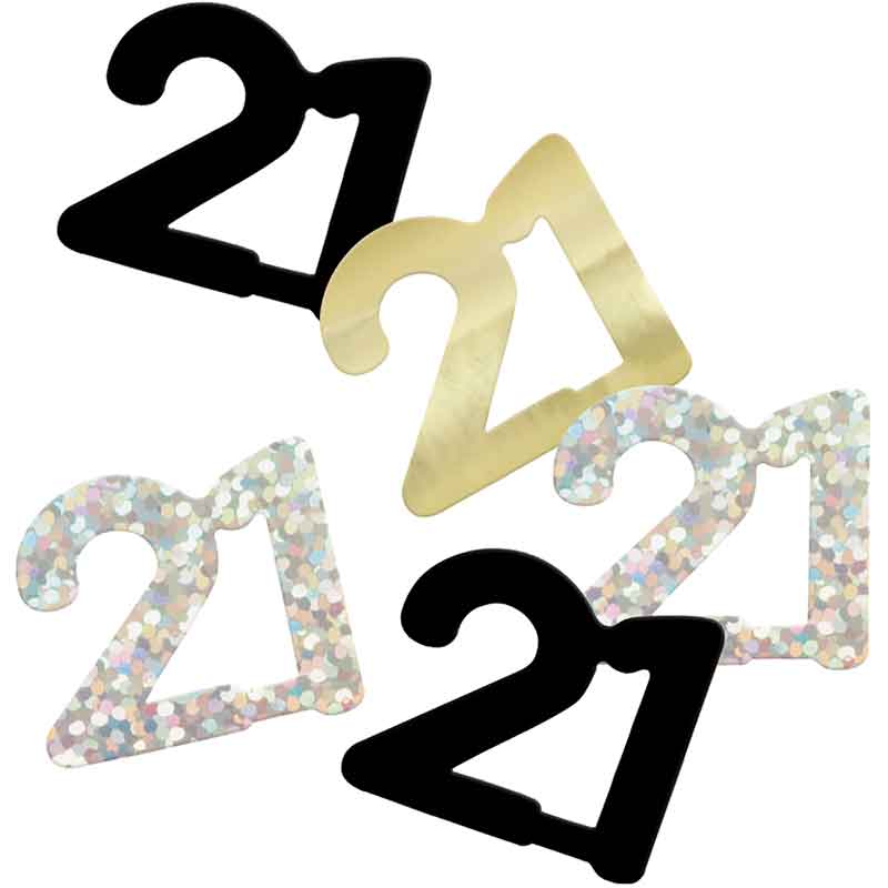 5oz GLITZ BLACK 21ST BIRTHDAY CONFETTI