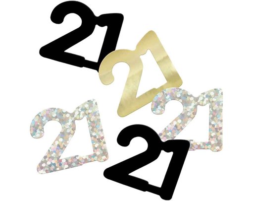 5oz GLITZ BLACK 21ST BIRTHDAY CONFETTI