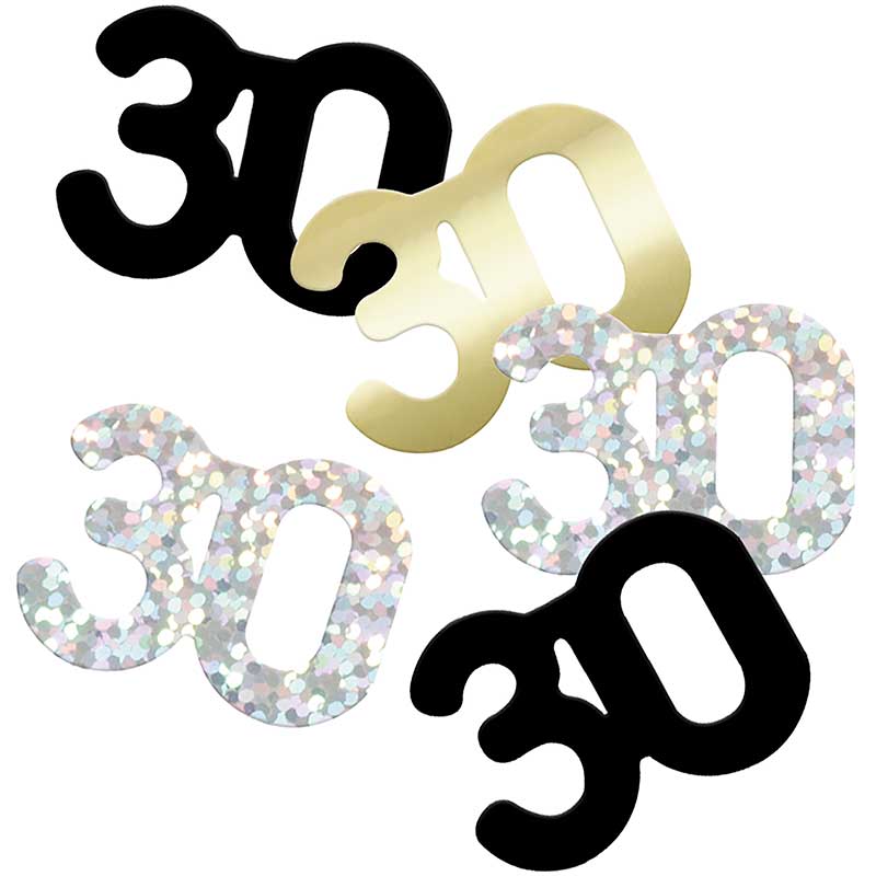 5oz GLITZ BLACK 30TH BIRTHDAY CONFETTI