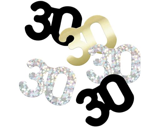 5oz GLITZ BLACK 30TH BIRTHDAY CONFETTI