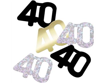 5oz GLITZ BLACK 40TH BIRTHDAY CONFETTI