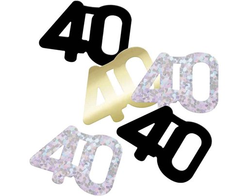 5oz GLITZ BLACK 40TH BIRTHDAY CONFETTI