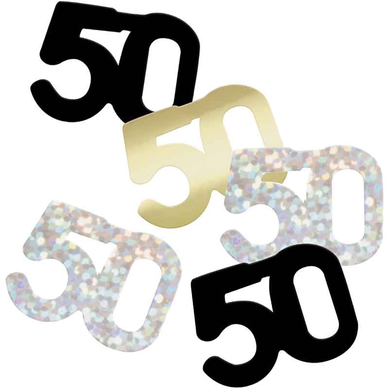 5oz GLITZ BLACK 50TH BIRTHDAY CONFETTI