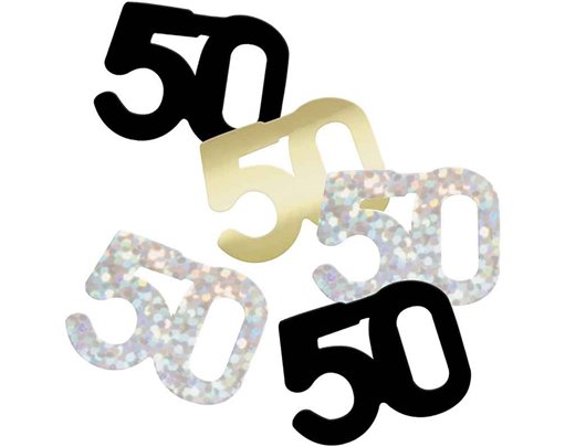 5oz GLITZ BLACK 50TH BIRTHDAY CONFETTI