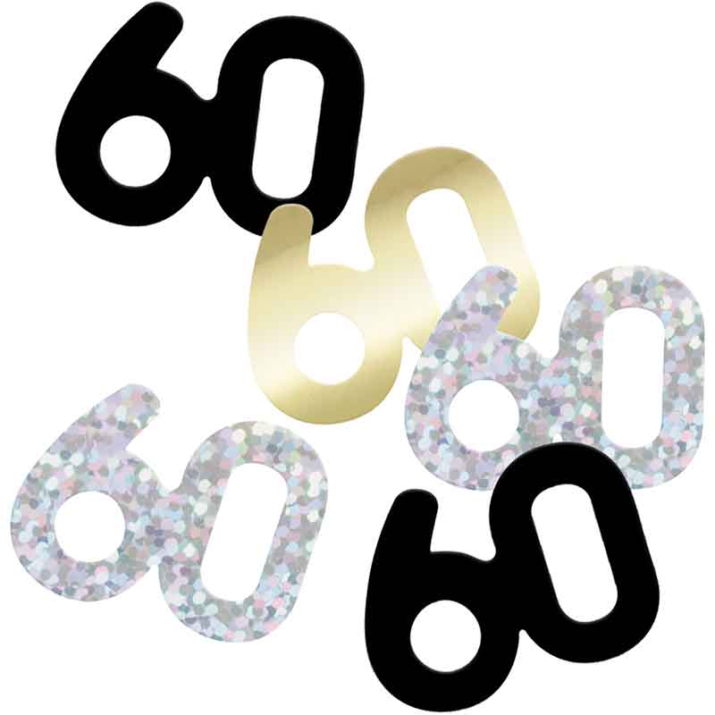 5oz GLITZ BLACK 60TH BIRTHDAY CONFETTI