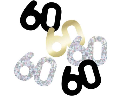 5oz GLITZ BLACK 60TH BIRTHDAY CONFETTI