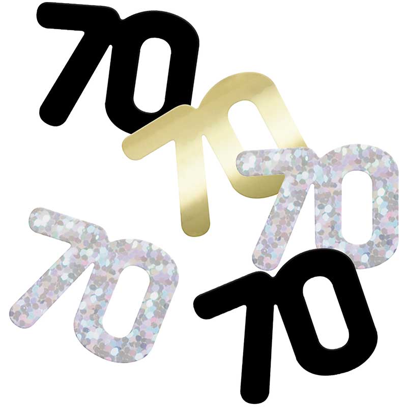 5oz GLITZ BLACK 70TH BIRTHDAY CONFETTI