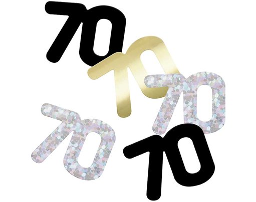 5oz GLITZ BLACK 70TH BIRTHDAY CONFETTI