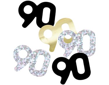 5oz GLITZ BLACK 90TH BIRTHDAY CONFETTI
