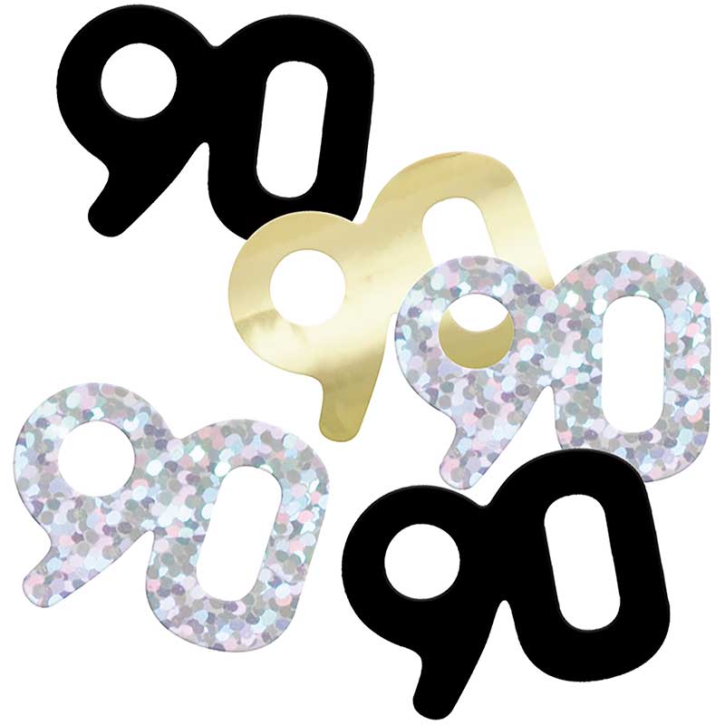 5oz GLITZ BLACK 90TH BIRTHDAY CONFETTI
