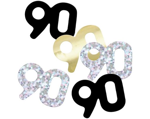 5oz GLITZ BLACK 90TH BIRTHDAY CONFETTI
