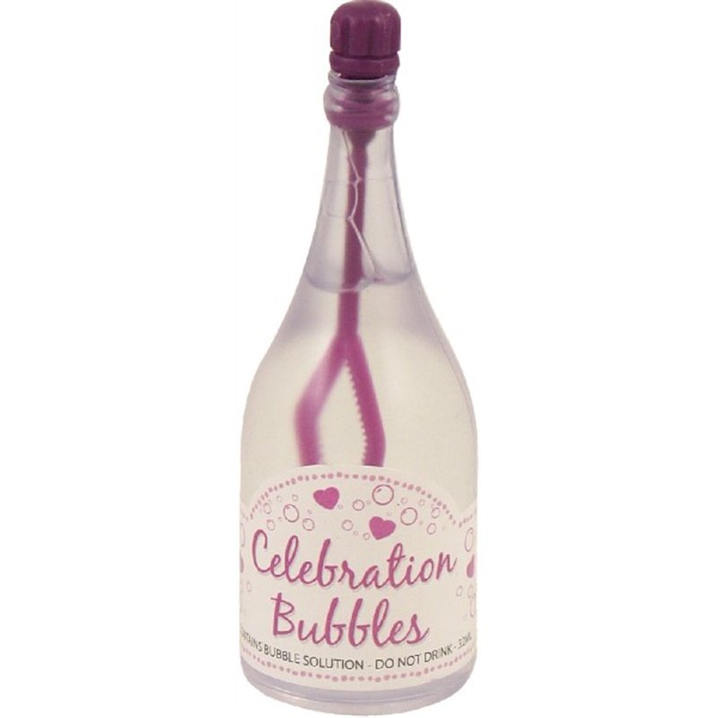 9CM CLEAR BOTTLE BUBBLE WITH PURPLE WAND  24S