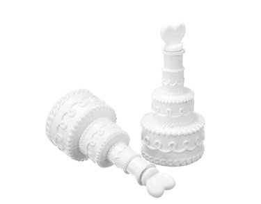 7.5CM WHITE WEDDING CAKE BUBBLES  24S