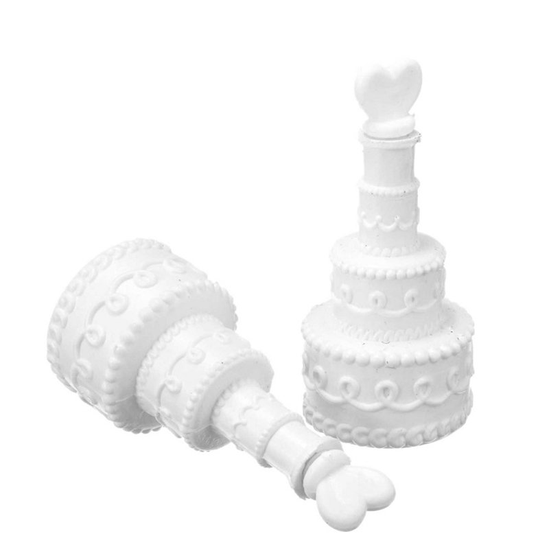 7.5CM WHITE WEDDING CAKE BUBBLES  24S