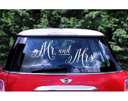 MR & MRS WEDDING DAY CAR STICKER