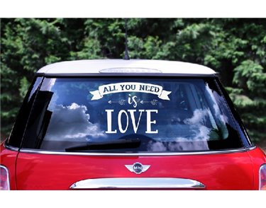ALL YOU NEED IS LOVE WEDDING DAY CAR STICKER
