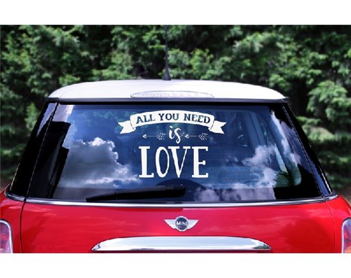 ALL YOU NEED IS LOVE WEDDING DAY CAR STICKER