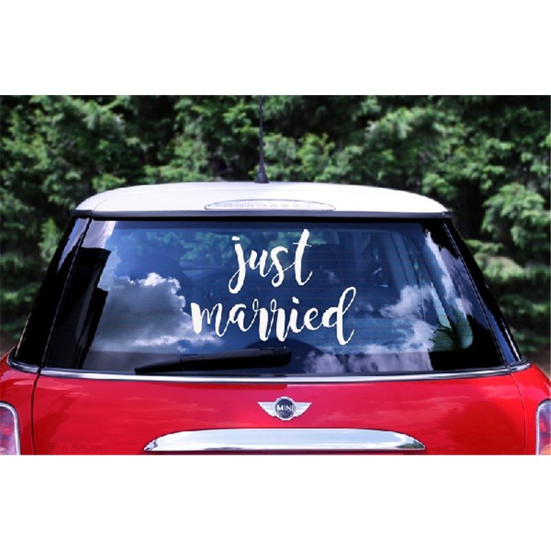 JUST MARRIED WEDDING DAY CAR STICKER