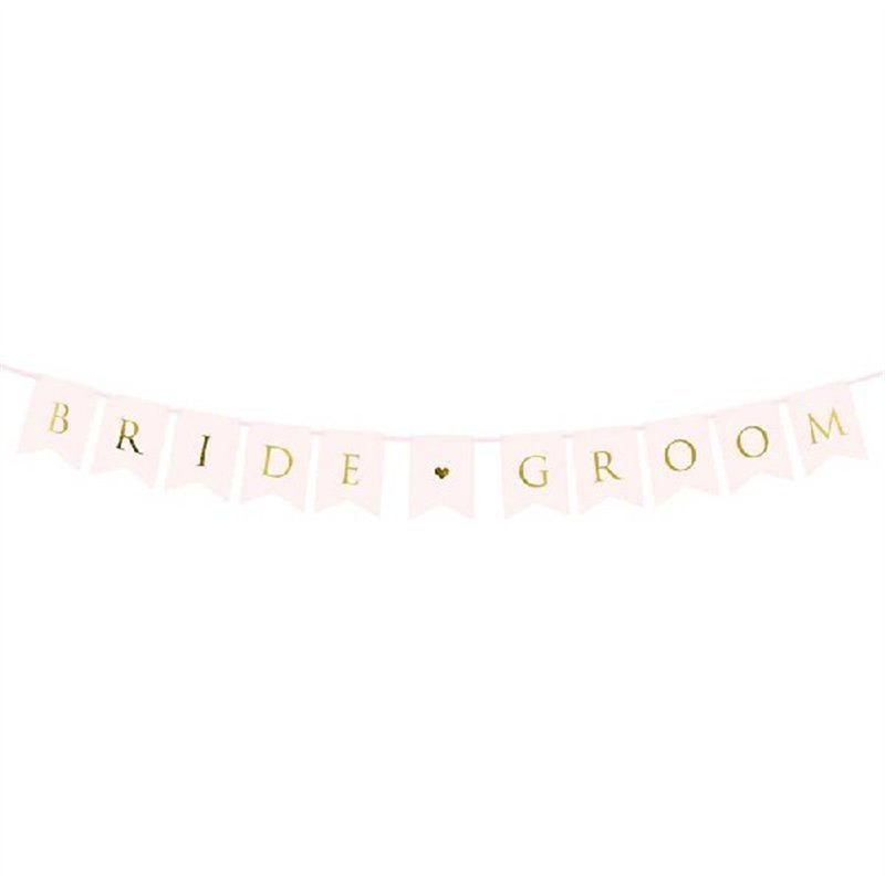 155cm BRIDE GROOM LIGHT PINK BANNER