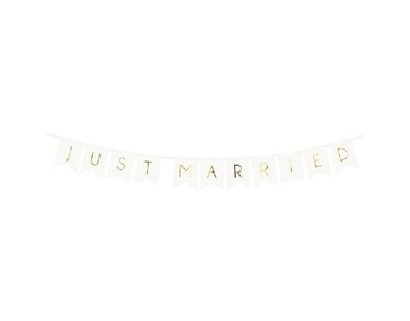 155cm JUST MARRIED WHITE BANNER