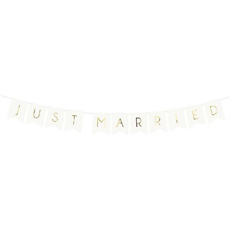 155cm JUST MARRIED WHITE BANNER