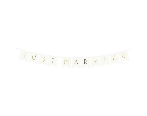 155cm JUST MARRIED WHITE BANNER