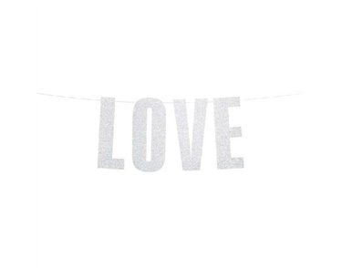 55cm LOVE SILVER BANNER