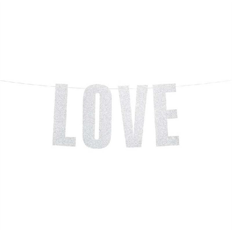 55cm LOVE SILVER BANNER