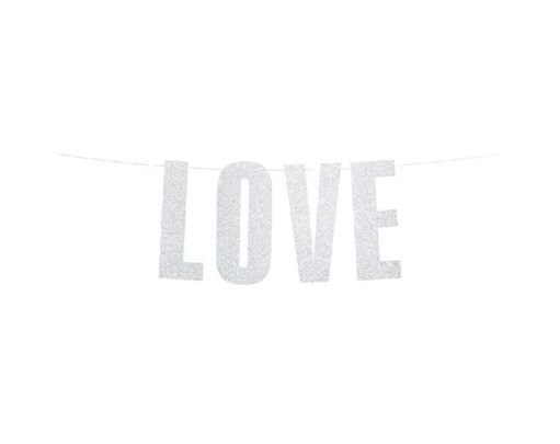 55cm LOVE SILVER BANNER