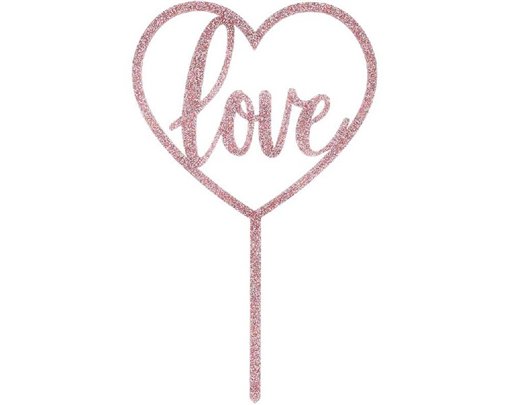 ROSE GOLD ACRYLIC LOVE CAKE TOPPER