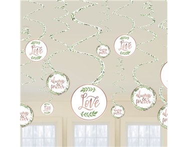 LOVE AND LEAVES SWIRL DECORATIONS