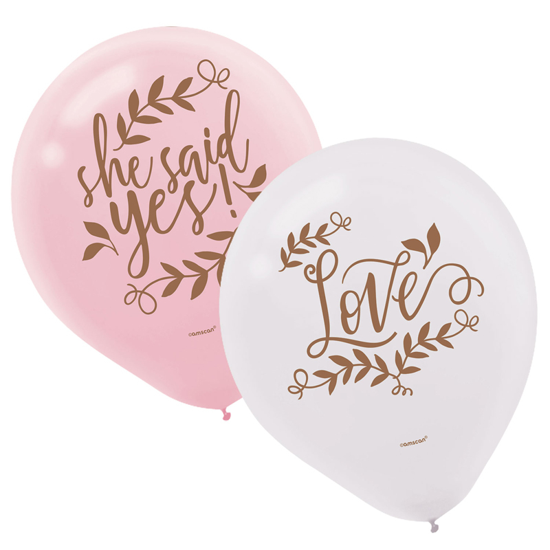 6PK 11in LOVE AND LEAVES BALLOONS